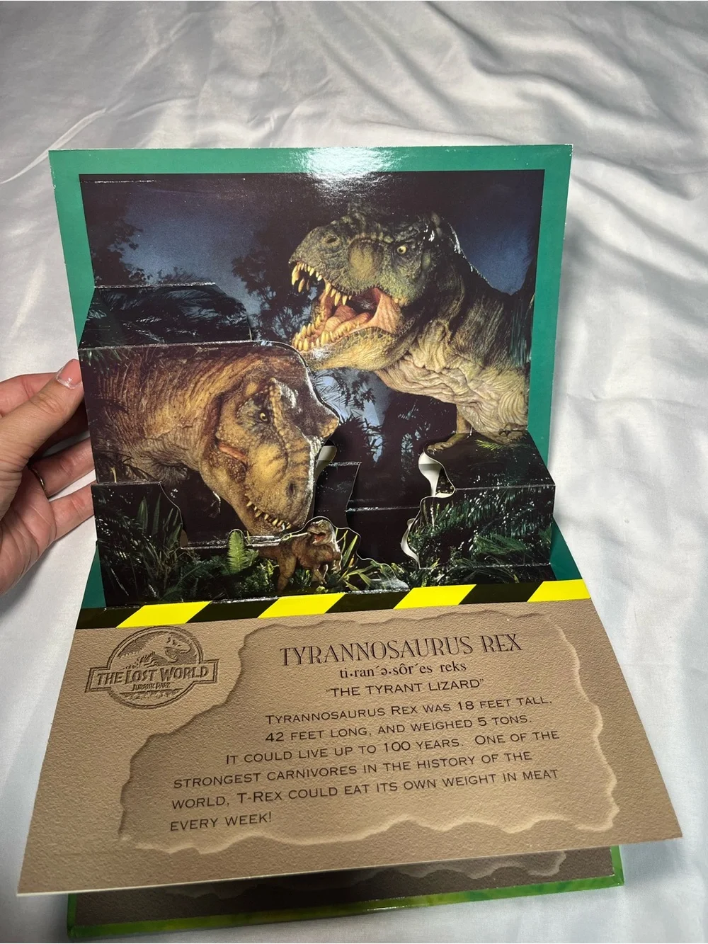 Vintage 1997 Jurassic Park The Lost World Pop-Up Book HC Landoll’s Rare